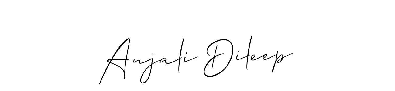 Also we have Anjali Dileep name is the best signature style. Create professional handwritten signature collection using Allison_Script autograph style. Anjali Dileep signature style 2 images and pictures png