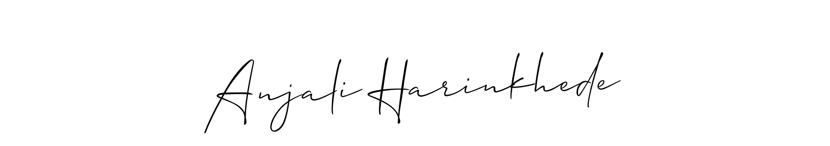 This is the best signature style for the Anjali Harinkhede name. Also you like these signature font (Allison_Script). Mix name signature. Anjali Harinkhede signature style 2 images and pictures png