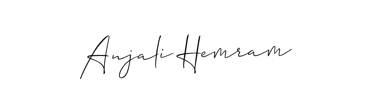 This is the best signature style for the Anjali Hemram name. Also you like these signature font (Allison_Script). Mix name signature. Anjali Hemram signature style 2 images and pictures png
