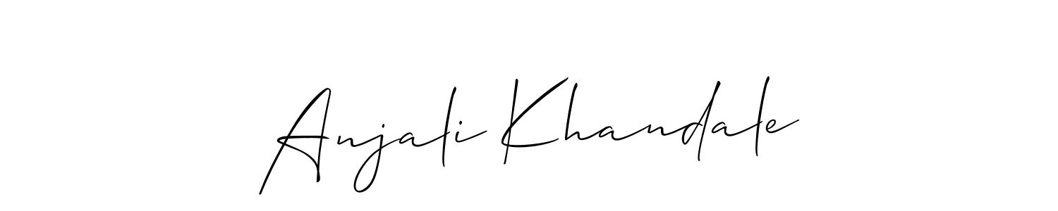 Also You can easily find your signature by using the search form. We will create Anjali Khandale name handwritten signature images for you free of cost using Allison_Script sign style. Anjali Khandale signature style 2 images and pictures png