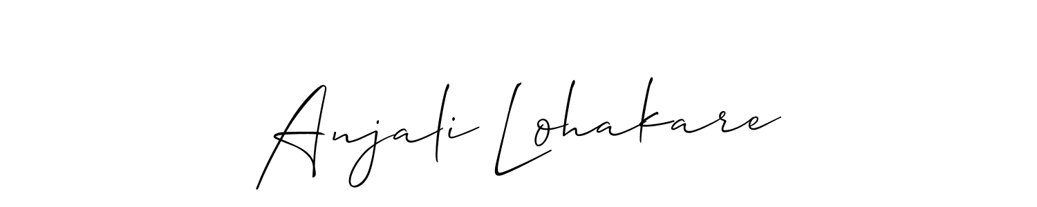 Allison_Script is a professional signature style that is perfect for those who want to add a touch of class to their signature. It is also a great choice for those who want to make their signature more unique. Get Anjali Lohakare name to fancy signature for free. Anjali Lohakare signature style 2 images and pictures png