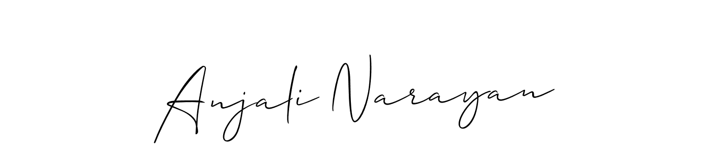 Allison_Script is a professional signature style that is perfect for those who want to add a touch of class to their signature. It is also a great choice for those who want to make their signature more unique. Get Anjali Narayan name to fancy signature for free. Anjali Narayan signature style 2 images and pictures png