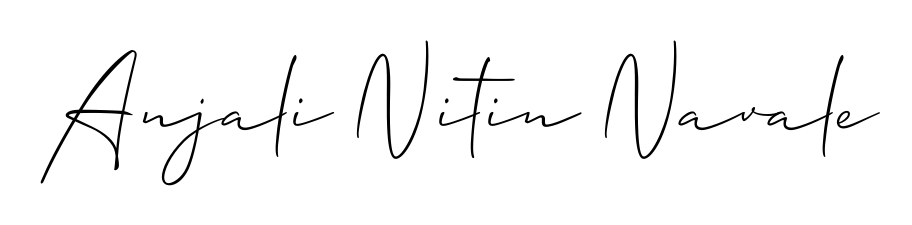 The Allison_Script typeface gives name Anjali Nitin Navale a refined look. Suitable for certificates, diplomas, and official verification. Anjali Nitin Navale signature style 2 images and pictures png
