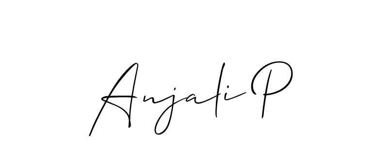 Make a beautiful signature design for name Anjali P. With this signature (Allison_Script) style, you can create a handwritten signature for free. Anjali P signature style 2 images and pictures png