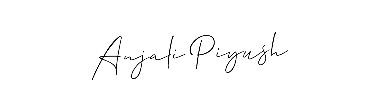 Anjali Piyush stylish signature style. Best Handwritten Sign (Allison_Script) for my name. Handwritten Signature Collection Ideas for my name Anjali Piyush. Anjali Piyush signature style 2 images and pictures png