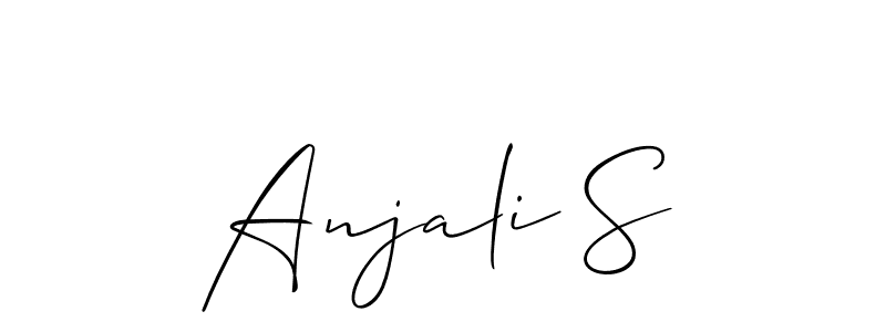 This is the best signature style for the Anjali S name. Also you like these signature font (Allison_Script). Mix name signature. Anjali S signature style 2 images and pictures png