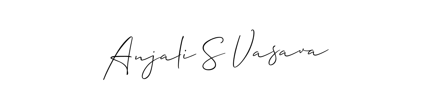 Anjali S Vasava stylish signature style. Best Handwritten Sign (Allison_Script) for my name. Handwritten Signature Collection Ideas for my name Anjali S Vasava. Anjali S Vasava signature style 2 images and pictures png