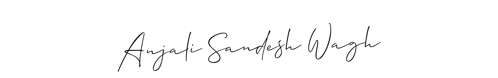 if you are searching for the best signature style for your name Anjali Sandesh Wagh. so please give up your signature search. here we have designed multiple signature styles  using Allison_Script. Anjali Sandesh Wagh signature style 2 images and pictures png