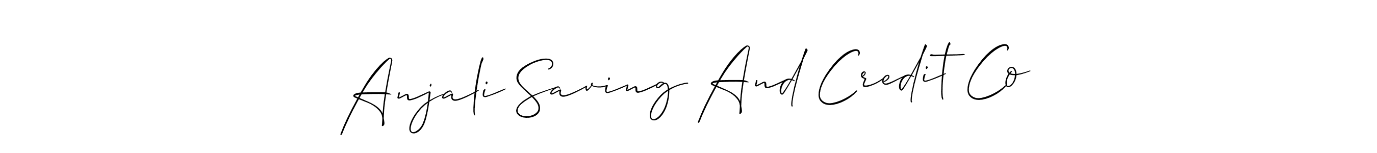 You should practise on your own different ways (Allison_Script) to write your name (Anjali Saving And Credit Co) in signature. don't let someone else do it for you. Anjali Saving And Credit Co signature style 2 images and pictures png