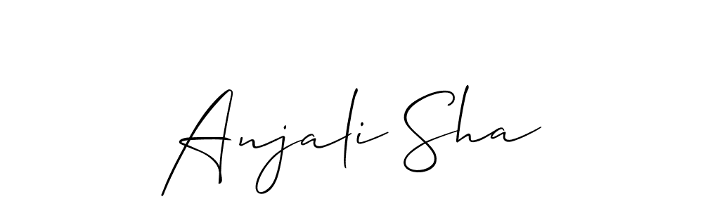 How to make Anjali Sha name signature. Use Allison_Script style for creating short signs online. This is the latest handwritten sign. Anjali Sha signature style 2 images and pictures png