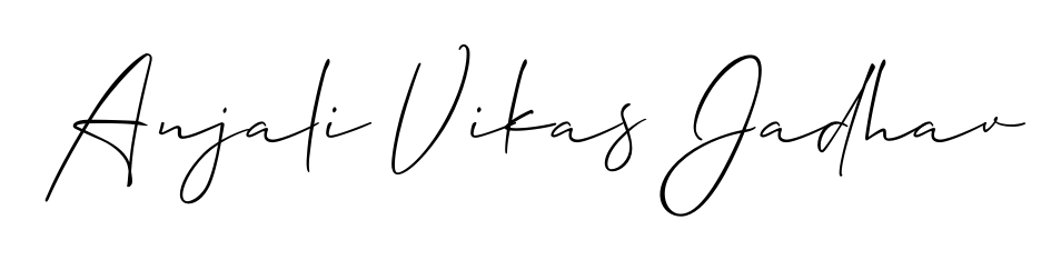 Looking for an artistic signature for Anjali Vikas Jadhav? The Allison_Script calligraphy style gives a sophisticated flow suitable for business cards and emails. Anjali Vikas Jadhav signature style 2 images and pictures png