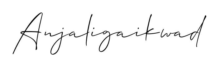 The best way (Allison_Script) to make a short signature is to pick only two or three words in your name. For converting this name Anjaligaikwad. Anjaligaikwad signature style 2 images and pictures png