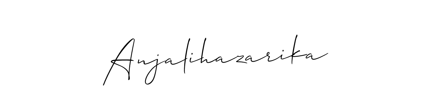 Also You can easily find your signature by using the search form. We will create Anjalihazarika name handwritten signature images for you free of cost using Allison_Script sign style. Anjalihazarika signature style 2 images and pictures png