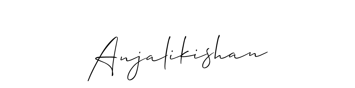 Use a signature maker to create a handwritten signature online. With this signature software, you can design (Allison_Script) your own signature for name Anjalikishan. Anjalikishan signature style 2 images and pictures png
