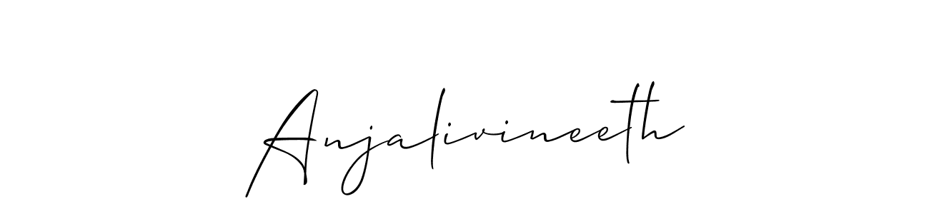 Make a beautiful signature design for name Anjalivineeth. With this signature (Allison_Script) style, you can create a handwritten signature for free. Anjalivineeth signature style 2 images and pictures png