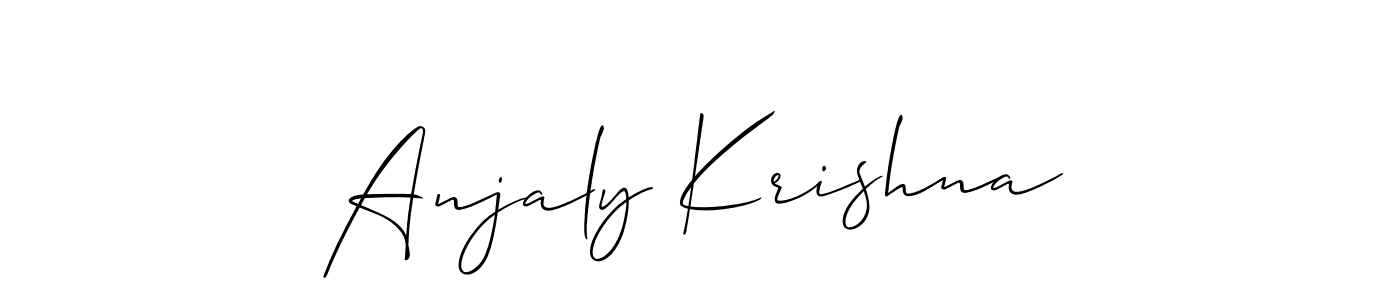 You should practise on your own different ways (Allison_Script) to write your name (Anjaly Krishna) in signature. don't let someone else do it for you. Anjaly Krishna signature style 2 images and pictures png