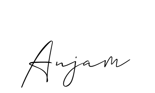 How to make Anjam name signature. Use Allison_Script style for creating short signs online. This is the latest handwritten sign. Anjam signature style 2 images and pictures png