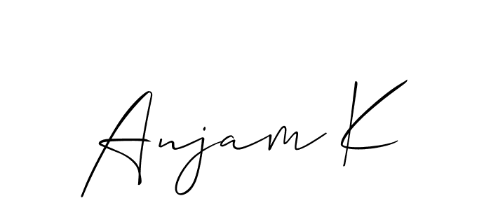 Make a beautiful signature design for name Anjam K. Use this online signature maker to create a handwritten signature for free. Anjam K signature style 2 images and pictures png