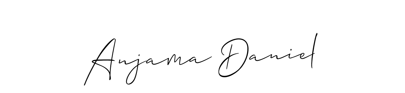 Make a short Anjama Daniel signature style. Manage your documents anywhere anytime using Allison_Script. Create and add eSignatures, submit forms, share and send files easily. Anjama Daniel signature style 2 images and pictures png