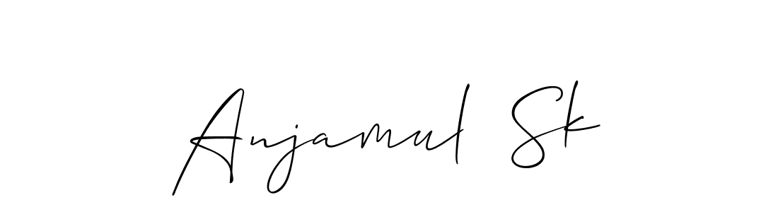 The best way (Allison_Script) to make a short signature is to pick only two or three words in your name. The name Anjamul  Sk include a total of six letters. For converting this name. Anjamul  Sk signature style 2 images and pictures png