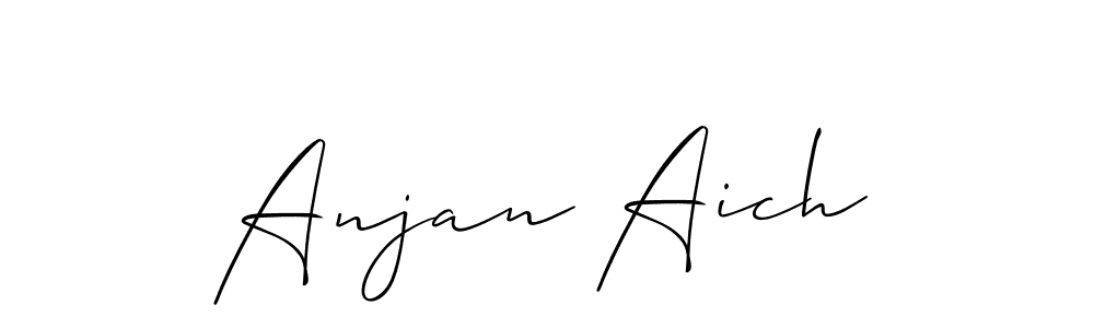 Make a beautiful signature design for name Anjan Aich. With this signature (Allison_Script) style, you can create a handwritten signature for free. Anjan Aich signature style 2 images and pictures png