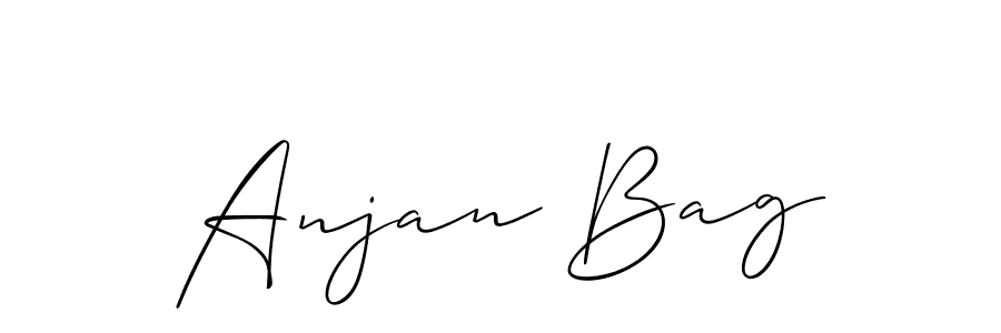 Allison_Script is a professional signature style that is perfect for those who want to add a touch of class to their signature. It is also a great choice for those who want to make their signature more unique. Get Anjan Bag name to fancy signature for free. Anjan Bag signature style 2 images and pictures png