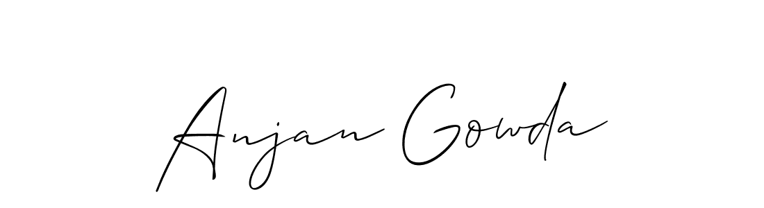 The best way (Allison_Script) to make a short signature is to pick only two or three words in your name. The name Anjan Gowda include a total of six letters. For converting this name. Anjan Gowda signature style 2 images and pictures png