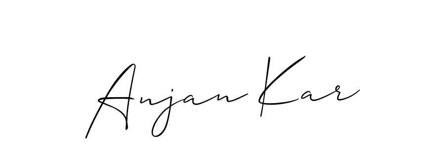The best way (Allison_Script) to make a short signature is to pick only two or three words in your name. The name Anjan Kar include a total of six letters. For converting this name. Anjan Kar signature style 2 images and pictures png