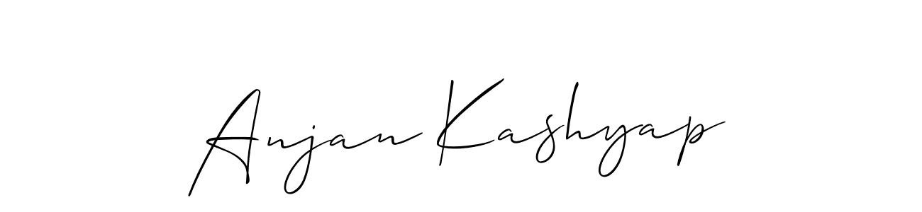 You should practise on your own different ways (Allison_Script) to write your name (Anjan Kashyap) in signature. don't let someone else do it for you. Anjan Kashyap signature style 2 images and pictures png