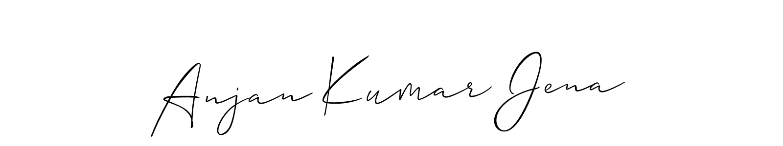 You should practise on your own different ways (Allison_Script) to write your name (Anjan Kumar Jena) in signature. don't let someone else do it for you. Anjan Kumar Jena signature style 2 images and pictures png