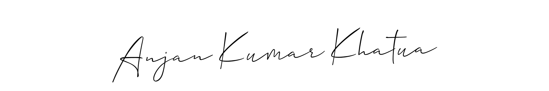 The best way (Allison_Script) to make a short signature is to pick only two or three words in your name. The name Anjan Kumar Khatua include a total of six letters. For converting this name. Anjan Kumar Khatua signature style 2 images and pictures png