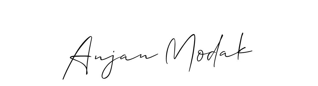 Create a beautiful signature design for name Anjan Modak. With this signature (Allison_Script) fonts, you can make a handwritten signature for free. Anjan Modak signature style 2 images and pictures png