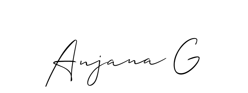 It looks lik you need a new signature style for name Anjana G. Design unique handwritten (Allison_Script) signature with our free signature maker in just a few clicks. Anjana G signature style 2 images and pictures png