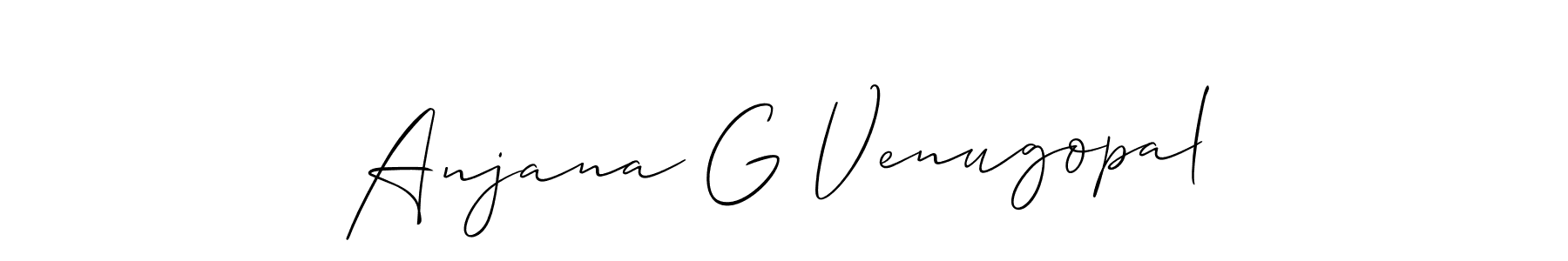 How to make Anjana G Venugopal name signature. Use Allison_Script style for creating short signs online. This is the latest handwritten sign. Anjana G Venugopal signature style 2 images and pictures png