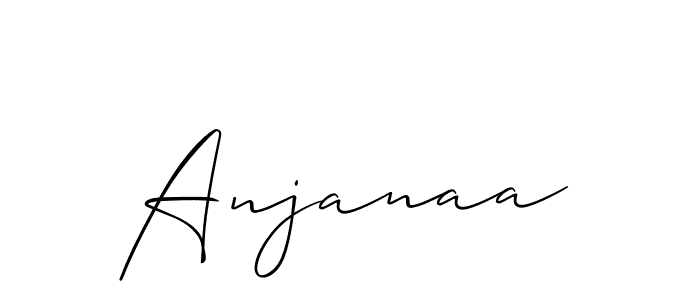 The best way (Allison_Script) to make a short signature is to pick only two or three words in your name. The name Anjanaa include a total of six letters. For converting this name. Anjanaa signature style 2 images and pictures png