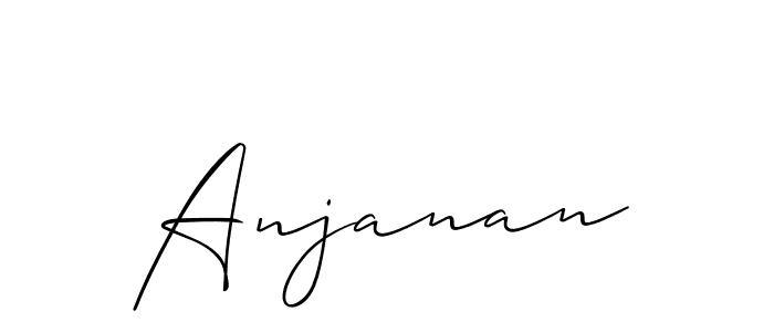 The best way (Allison_Script) to make a short signature is to pick only two or three words in your name. The name Anjanan include a total of six letters. For converting this name. Anjanan signature style 2 images and pictures png