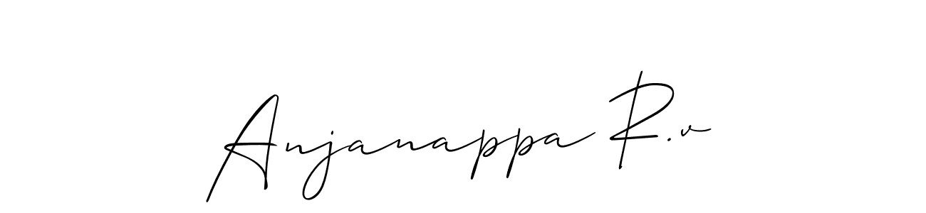 if you are searching for the best signature style for your name Anjanappa R.v. so please give up your signature search. here we have designed multiple signature styles  using Allison_Script. Anjanappa R.v signature style 2 images and pictures png