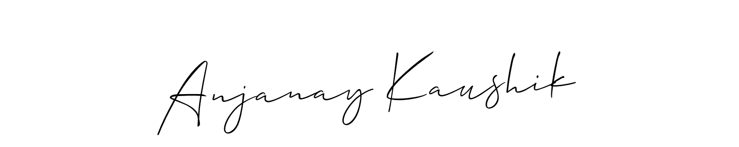 You should practise on your own different ways (Allison_Script) to write your name (Anjanay Kaushik) in signature. don't let someone else do it for you. Anjanay Kaushik signature style 2 images and pictures png