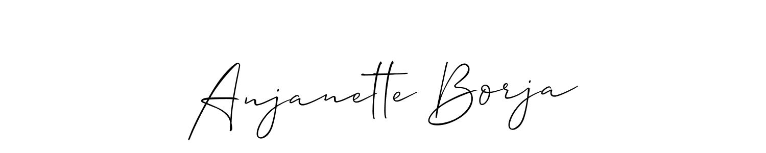 Anjanette Borja stylish signature style. Best Handwritten Sign (Allison_Script) for my name. Handwritten Signature Collection Ideas for my name Anjanette Borja. Anjanette Borja signature style 2 images and pictures png