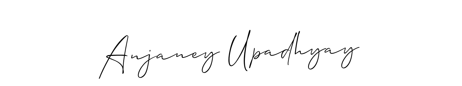 How to make Anjaney Upadhyay name signature. Use Allison_Script style for creating short signs online. This is the latest handwritten sign. Anjaney Upadhyay signature style 2 images and pictures png