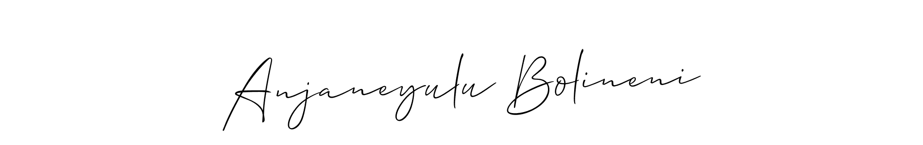 Make a beautiful signature design for name Anjaneyulu Bolineni. With this signature (Allison_Script) style, you can create a handwritten signature for free. Anjaneyulu Bolineni signature style 2 images and pictures png