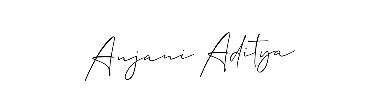 This is the best signature style for the Anjani Aditya name. Also you like these signature font (Allison_Script). Mix name signature. Anjani Aditya signature style 2 images and pictures png