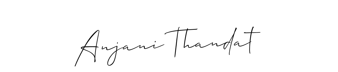 It looks lik you need a new signature style for name Anjani Thandat. Design unique handwritten (Allison_Script) signature with our free signature maker in just a few clicks. Anjani Thandat signature style 2 images and pictures png