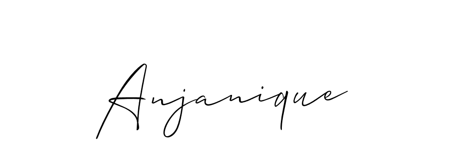 How to make Anjanique name signature. Use Allison_Script style for creating short signs online. This is the latest handwritten sign. Anjanique signature style 2 images and pictures png