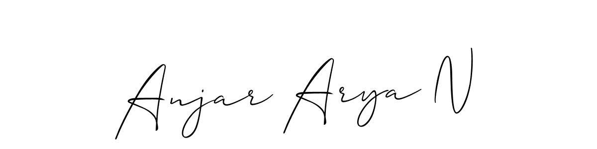 Allison_Script is a professional signature style that is perfect for those who want to add a touch of class to their signature. It is also a great choice for those who want to make their signature more unique. Get Anjar Arya N name to fancy signature for free. Anjar Arya N signature style 2 images and pictures png