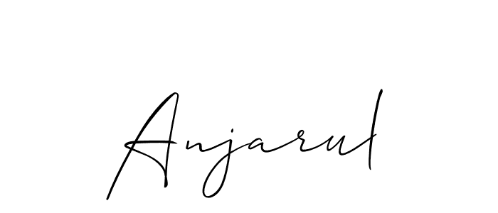 if you are searching for the best signature style for your name Anjarul. so please give up your signature search. here we have designed multiple signature styles  using Allison_Script. Anjarul signature style 2 images and pictures png