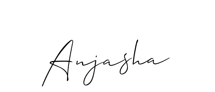 The best way (Allison_Script) to make a short signature is to pick only two or three words in your name. The name Anjasha include a total of six letters. For converting this name. Anjasha signature style 2 images and pictures png