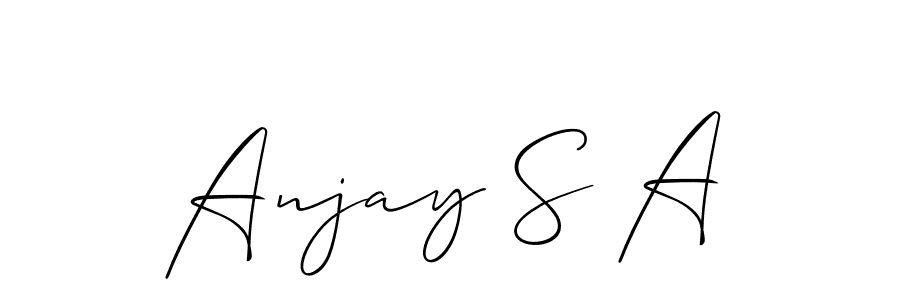 Make a short Anjay S A signature style. Manage your documents anywhere anytime using Allison_Script. Create and add eSignatures, submit forms, share and send files easily. Anjay S A signature style 2 images and pictures png