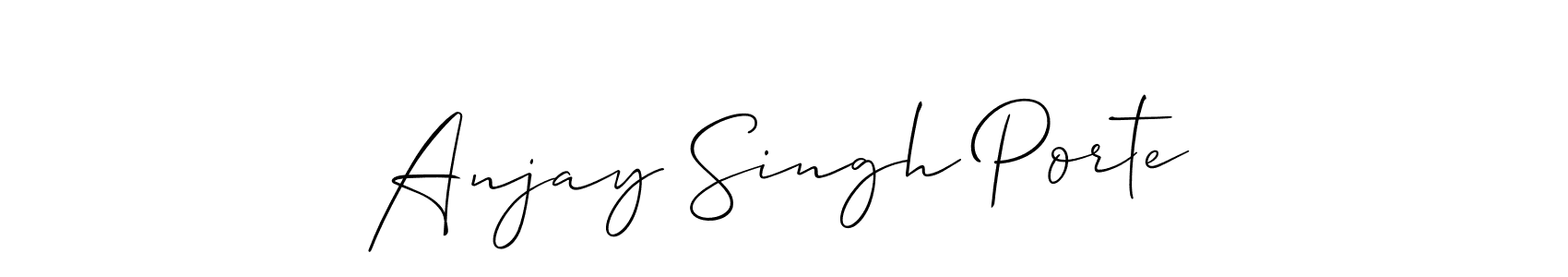 Anjay Singh Porte stylish signature style. Best Handwritten Sign (Allison_Script) for my name. Handwritten Signature Collection Ideas for my name Anjay Singh Porte. Anjay Singh Porte signature style 2 images and pictures png