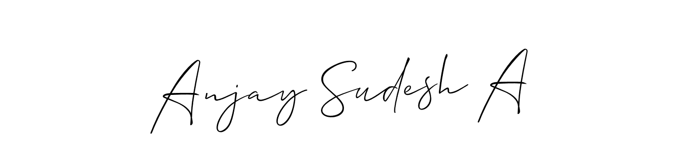 Also we have Anjay Sudesh A name is the best signature style. Create professional handwritten signature collection using Allison_Script autograph style. Anjay Sudesh A signature style 2 images and pictures png